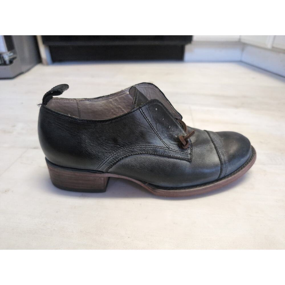 Freebird Mabel Black Leather Distressed Oxford Shoes 8 Kurt Cobain Hipster 70s - Picture 6 of 16